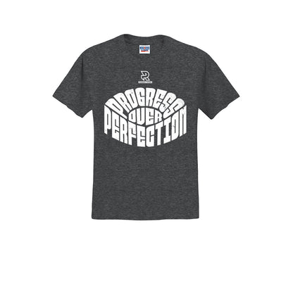 PROGRESS OVER PERFECTION (White) - Short Sleeve 50/50 Tee