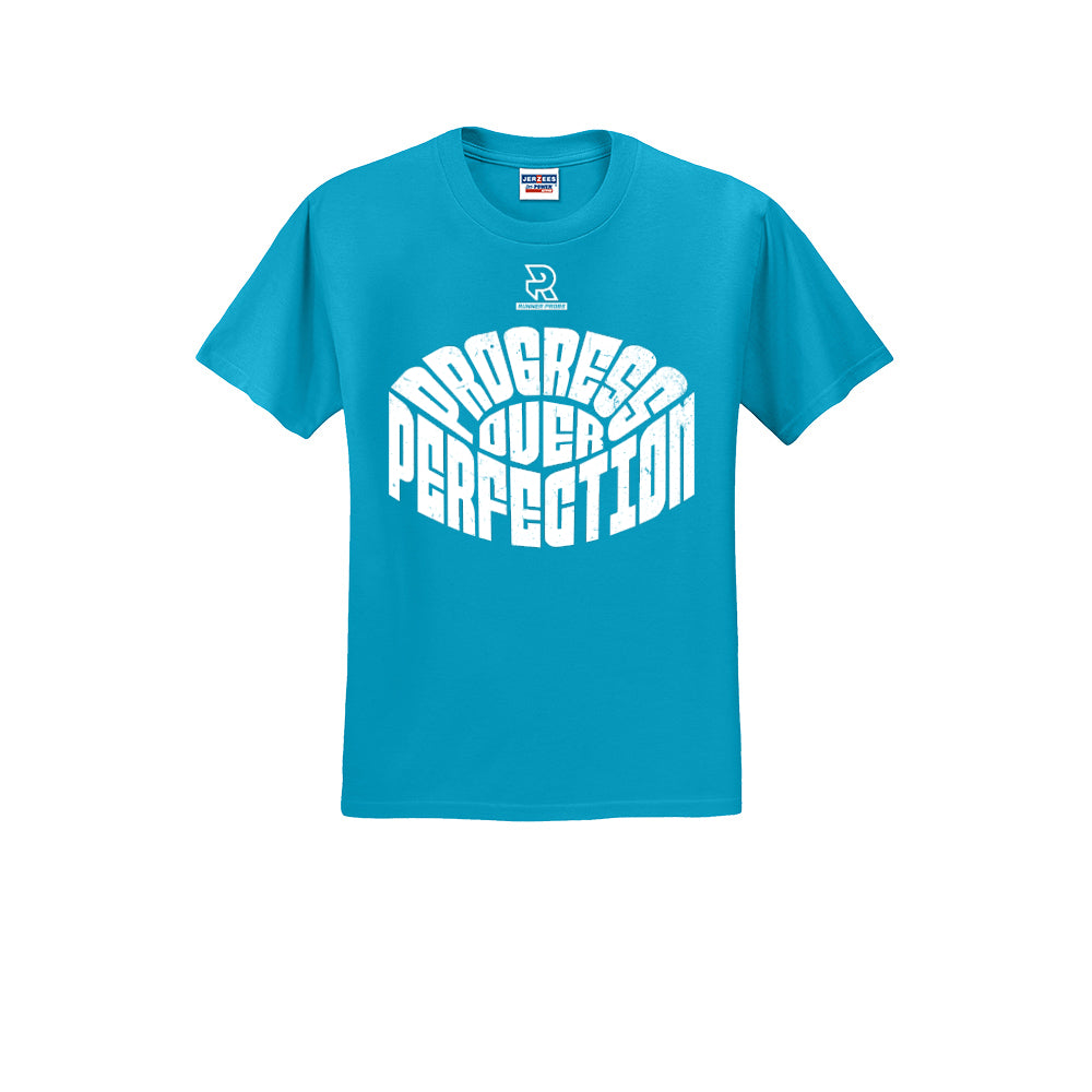 PROGRESS OVER PERFECTION (White) - Short Sleeve 50/50 Tee
