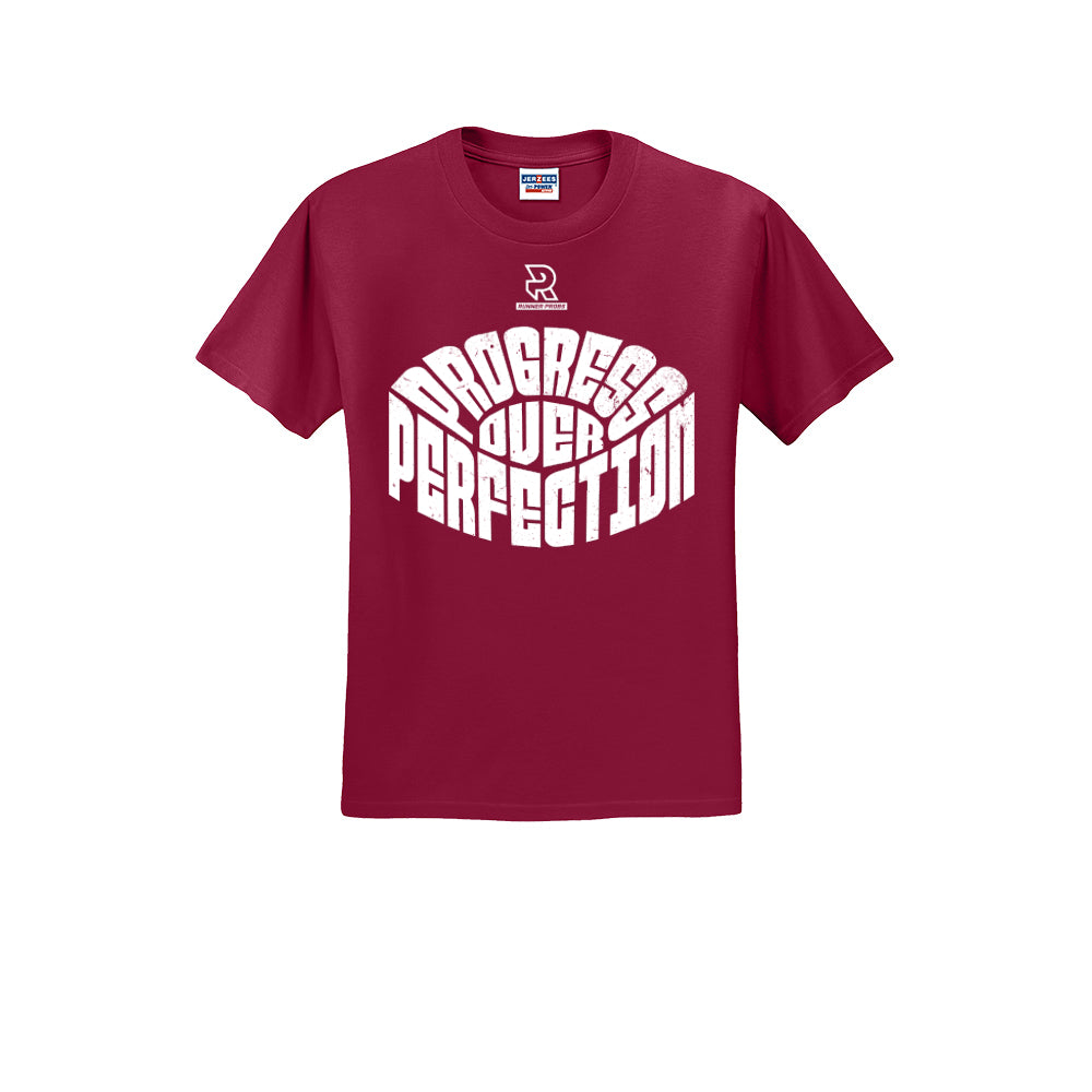 PROGRESS OVER PERFECTION (White) - Short Sleeve 50/50 Tee