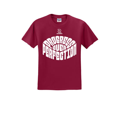 PROGRESS OVER PERFECTION (White) - Short Sleeve 50/50 Tee