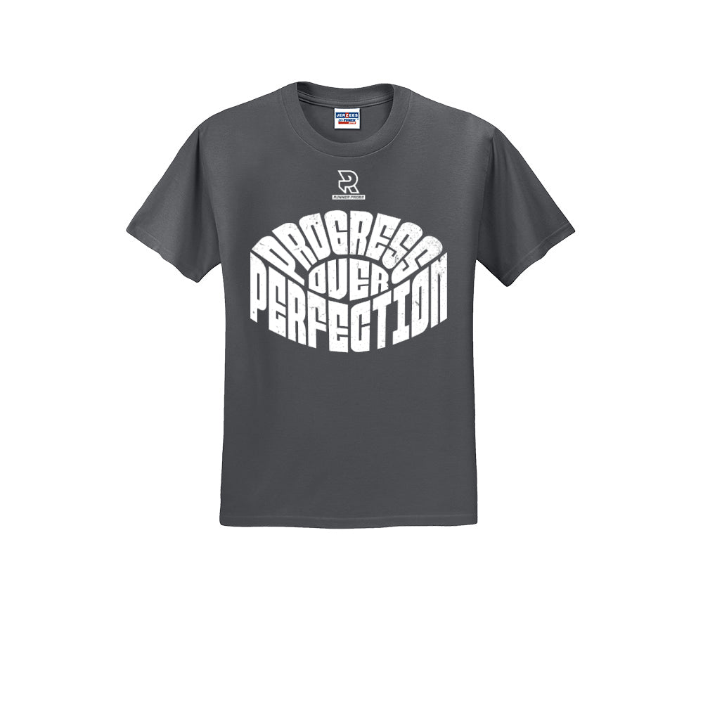 PROGRESS OVER PERFECTION (White) - Short Sleeve 50/50 Tee