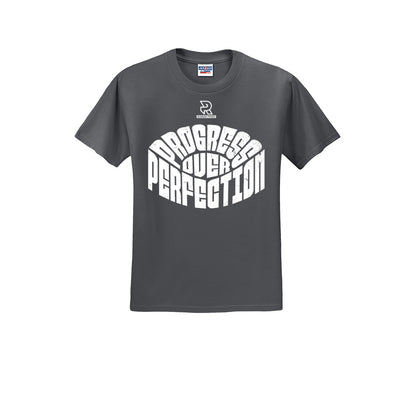 PROGRESS OVER PERFECTION (White) - Short Sleeve 50/50 Tee