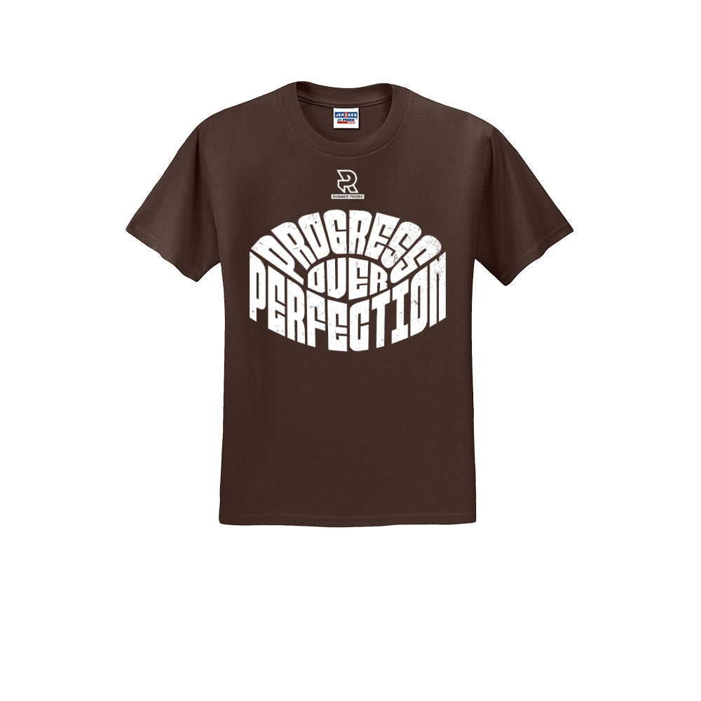 PROGRESS OVER PERFECTION (White) - Short Sleeve 50/50 Tee