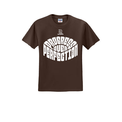 PROGRESS OVER PERFECTION (White) - Short Sleeve 50/50 Tee