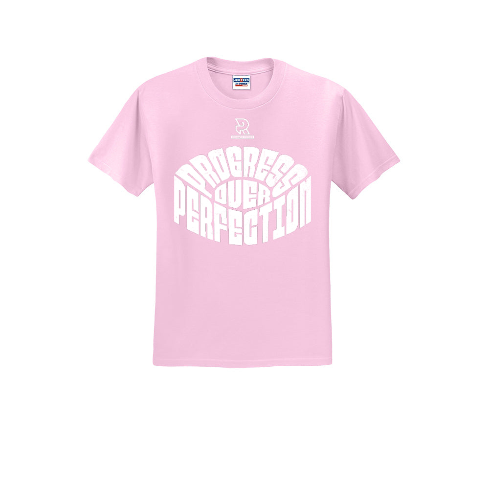 PROGRESS OVER PERFECTION (White) - Short Sleeve 50/50 Tee