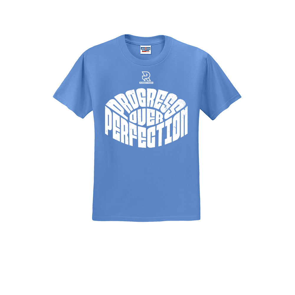 PROGRESS OVER PERFECTION (White) - Short Sleeve 50/50 Tee