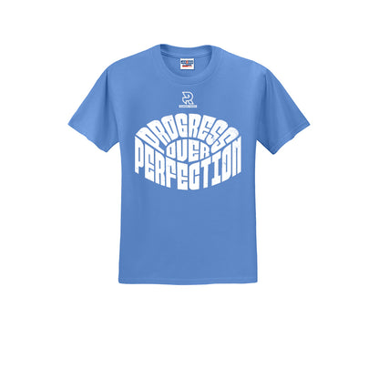 PROGRESS OVER PERFECTION (White) - Short Sleeve 50/50 Tee