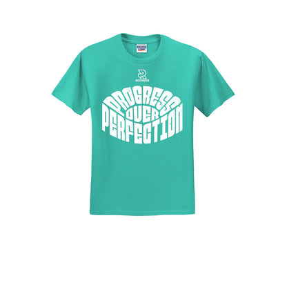 PROGRESS OVER PERFECTION (White) - Short Sleeve 50/50 Tee