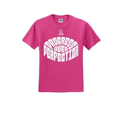 PROGRESS OVER PERFECTION (White) - Short Sleeve 50/50 Tee