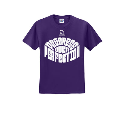 PROGRESS OVER PERFECTION (White) - Short Sleeve 50/50 Tee