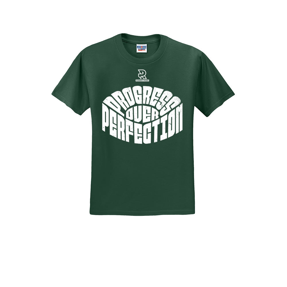 PROGRESS OVER PERFECTION (White) - Short Sleeve 50/50 Tee