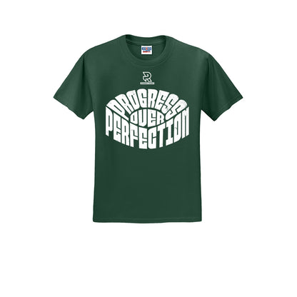 PROGRESS OVER PERFECTION (White) - Short Sleeve 50/50 Tee