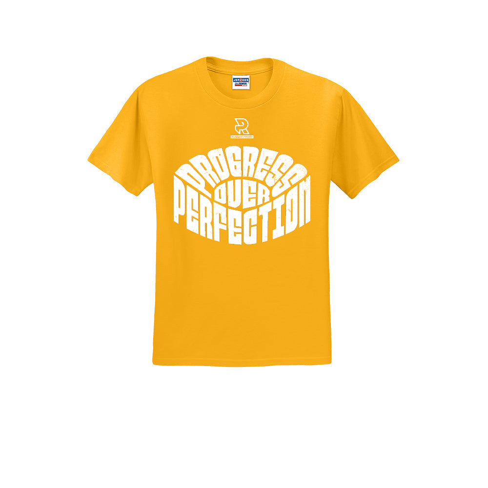 PROGRESS OVER PERFECTION (White) - Short Sleeve 50/50 Tee