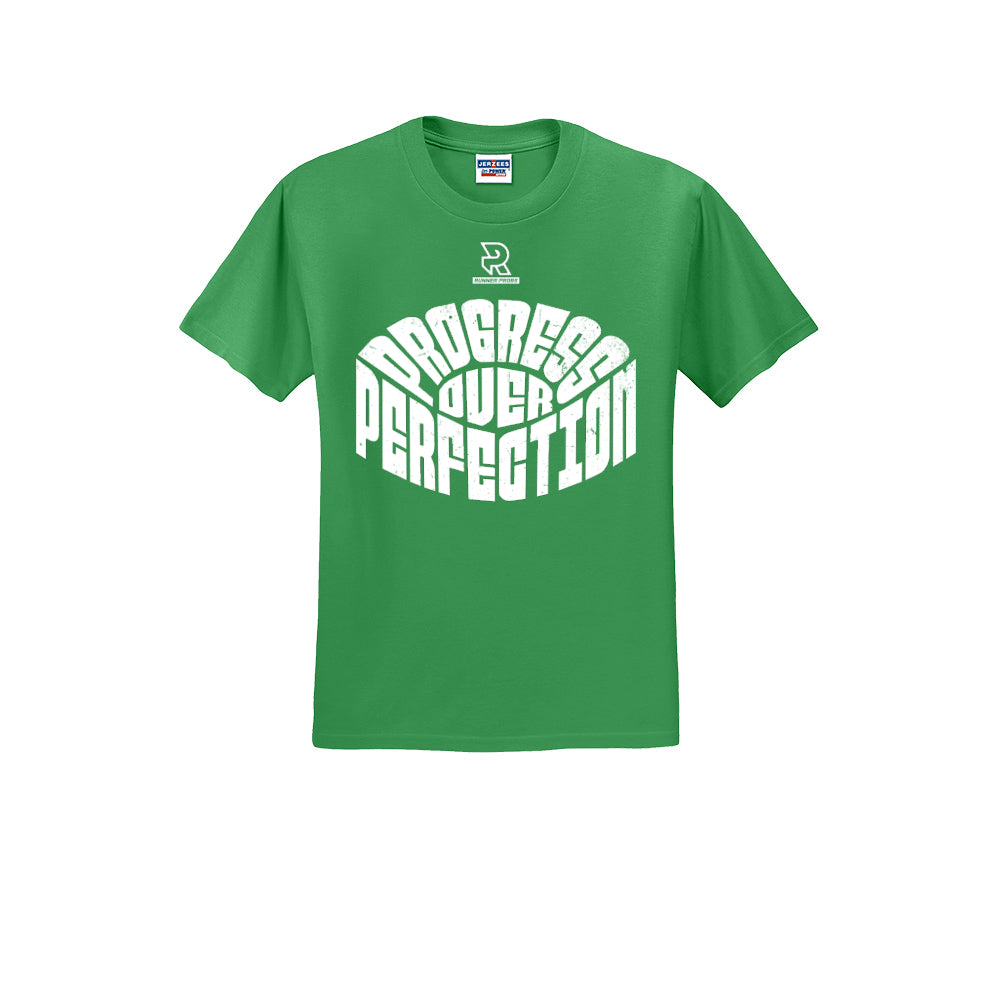 PROGRESS OVER PERFECTION (White) - Short Sleeve 50/50 Tee