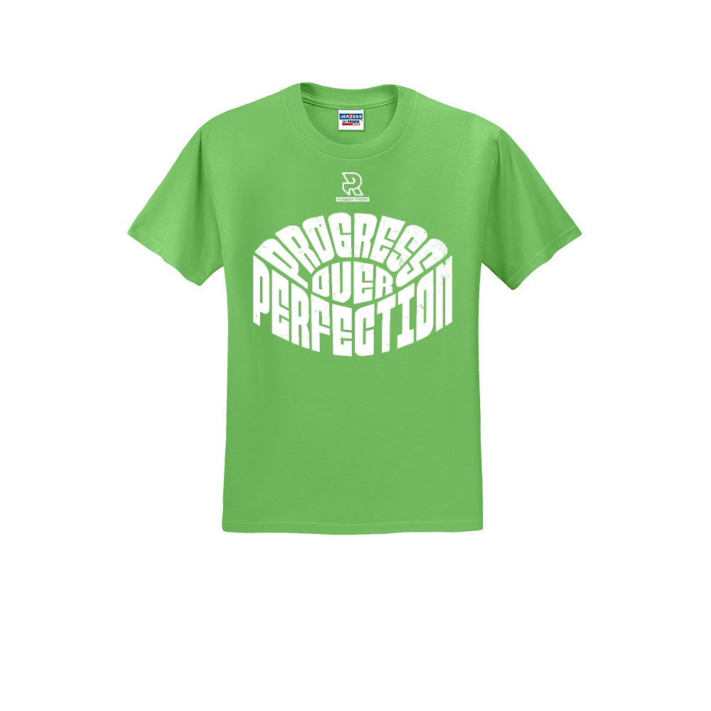 PROGRESS OVER PERFECTION (White) - Short Sleeve 50/50 Tee