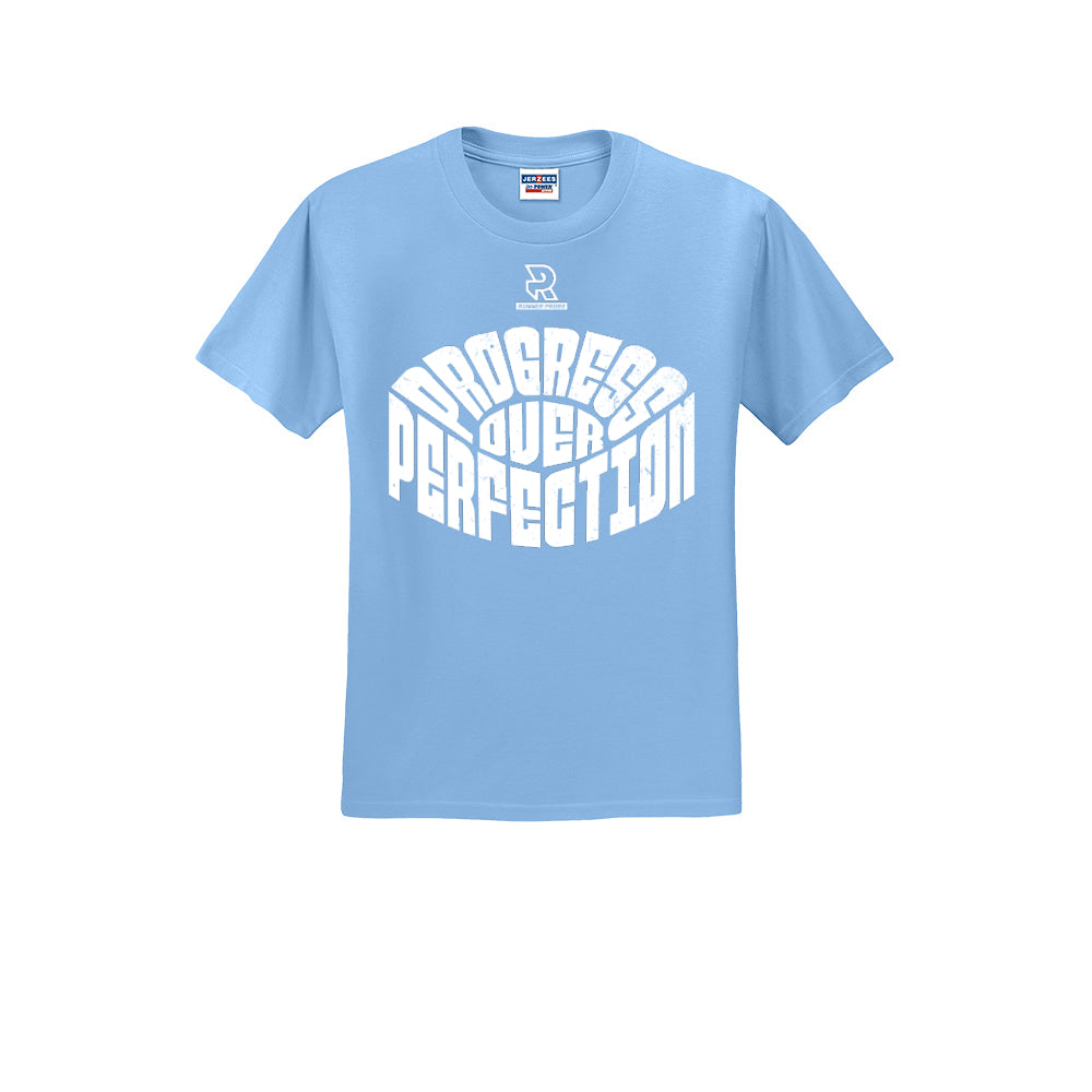 PROGRESS OVER PERFECTION (White) - Short Sleeve 50/50 Tee