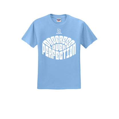 PROGRESS OVER PERFECTION (White) - Short Sleeve 50/50 Tee