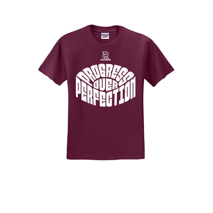 PROGRESS OVER PERFECTION (White) - Short Sleeve 50/50 Tee