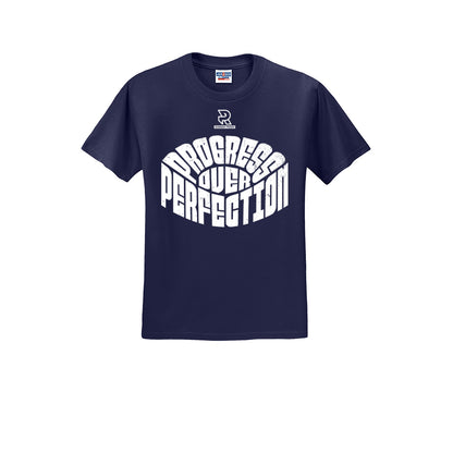 PROGRESS OVER PERFECTION (White) - Short Sleeve 50/50 Tee