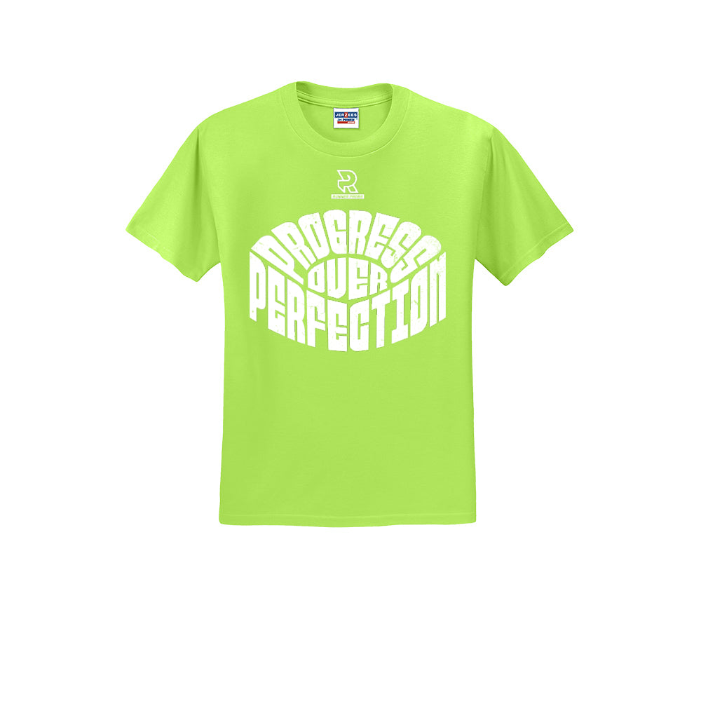 PROGRESS OVER PERFECTION (White) - Short Sleeve 50/50 Tee