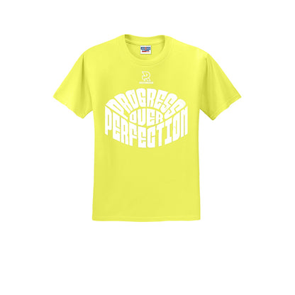 PROGRESS OVER PERFECTION (White) - Short Sleeve 50/50 Tee