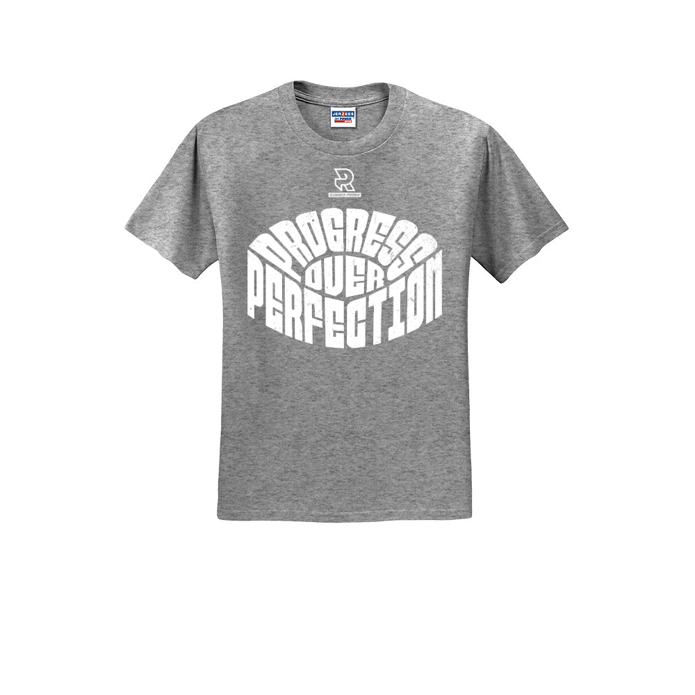 PROGRESS OVER PERFECTION (White) - Short Sleeve 50/50 Tee