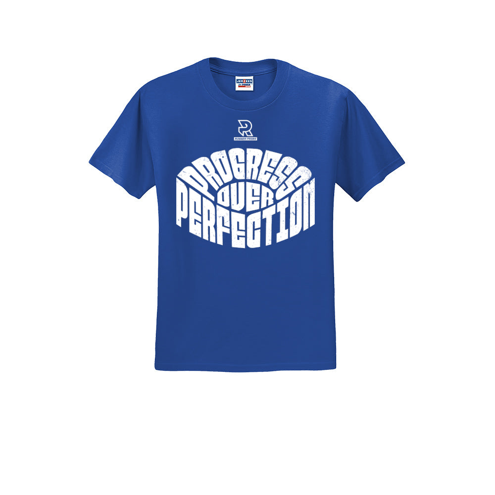 PROGRESS OVER PERFECTION (White) - Short Sleeve 50/50 Tee