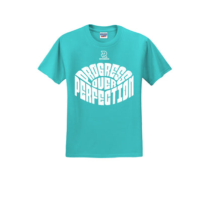 PROGRESS OVER PERFECTION (White) - Short Sleeve 50/50 Tee
