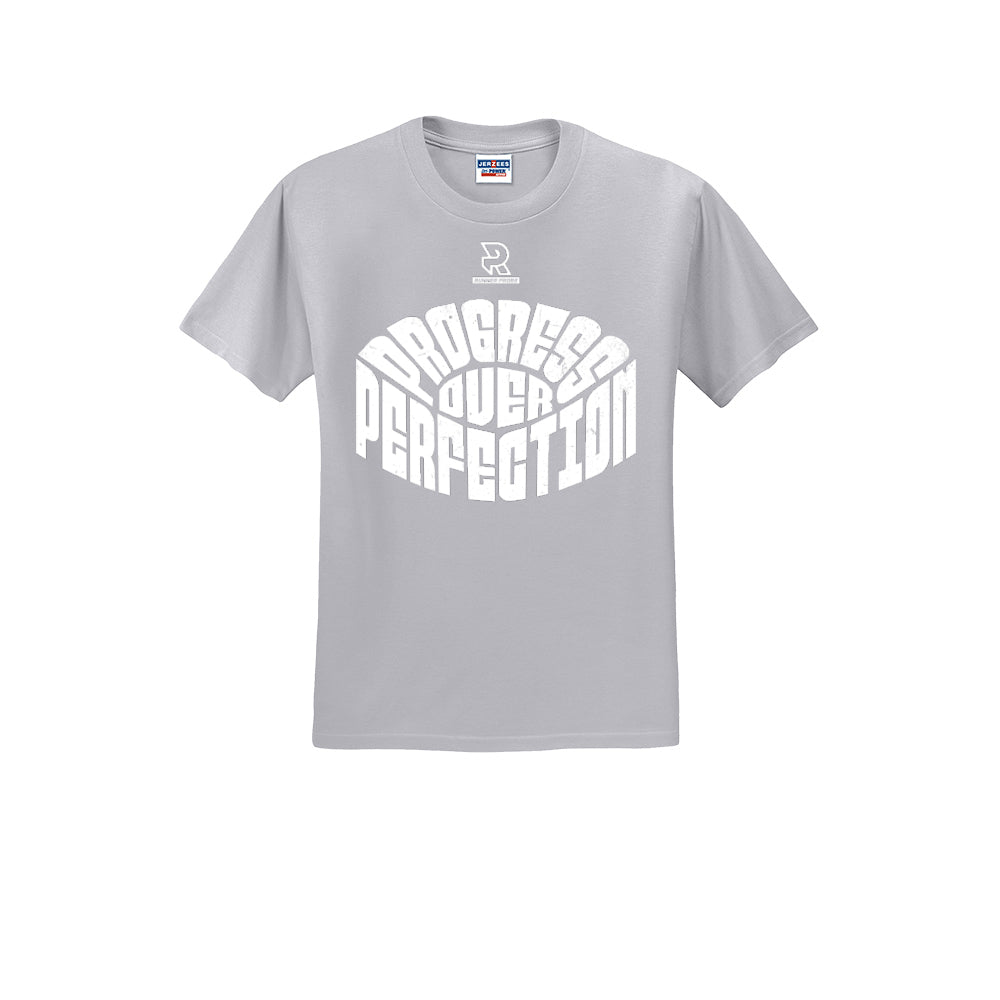 PROGRESS OVER PERFECTION (White) - Short Sleeve 50/50 Tee
