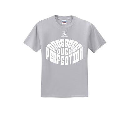 PROGRESS OVER PERFECTION (White) - Short Sleeve 50/50 Tee