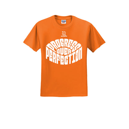 PROGRESS OVER PERFECTION (White) - Short Sleeve 50/50 Tee