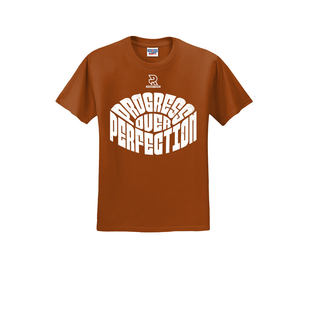 PROGRESS OVER PERFECTION (White) - Short Sleeve 50/50 Tee