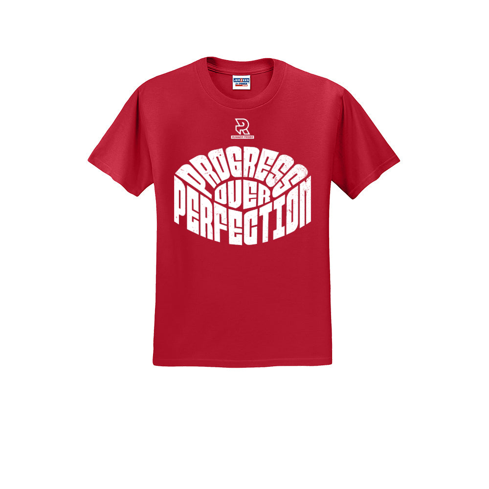 PROGRESS OVER PERFECTION (White) - Short Sleeve 50/50 Tee