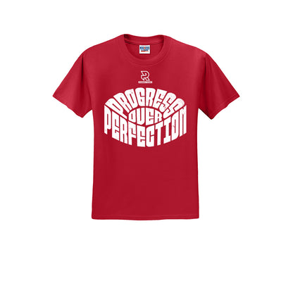 PROGRESS OVER PERFECTION (White) - Short Sleeve 50/50 Tee