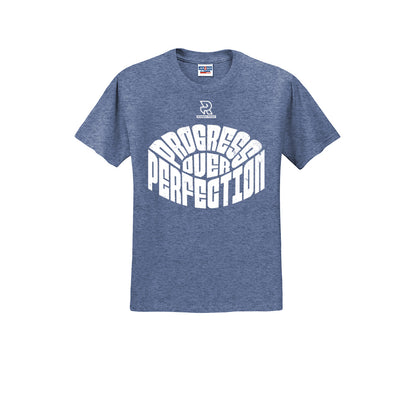 PROGRESS OVER PERFECTION (White) - Short Sleeve 50/50 Tee