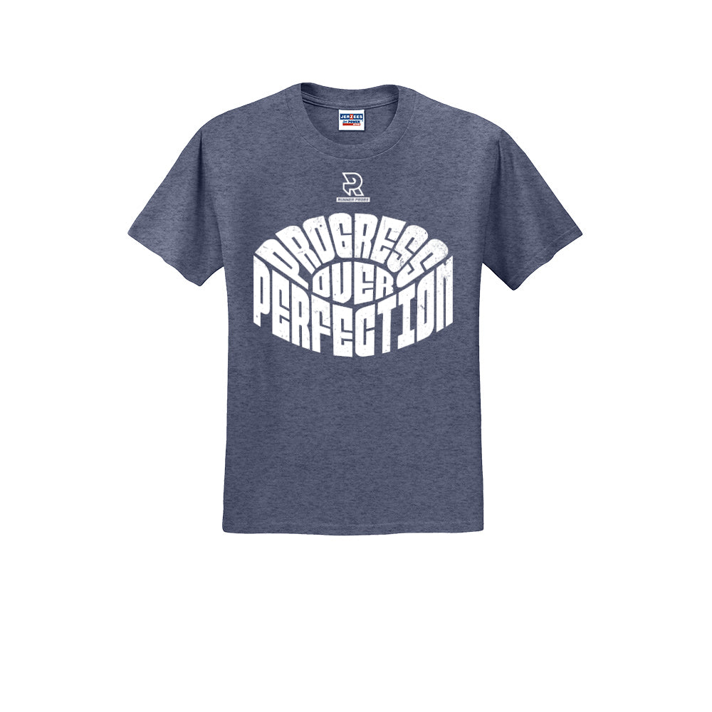 PROGRESS OVER PERFECTION (White) - Short Sleeve 50/50 Tee