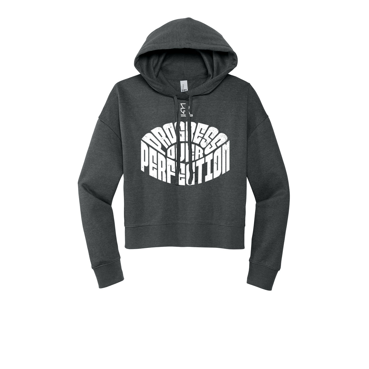 PROGRESS OVER PERFECTION (White) - Womens Fleece Hoodie