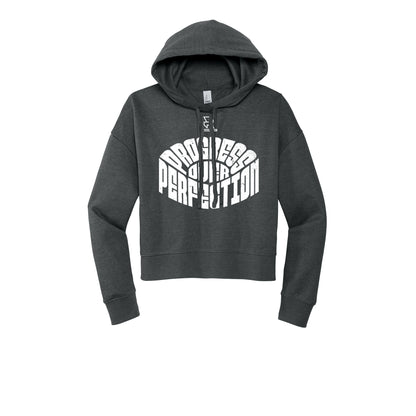 PROGRESS OVER PERFECTION (White) - Womens Fleece Hoodie