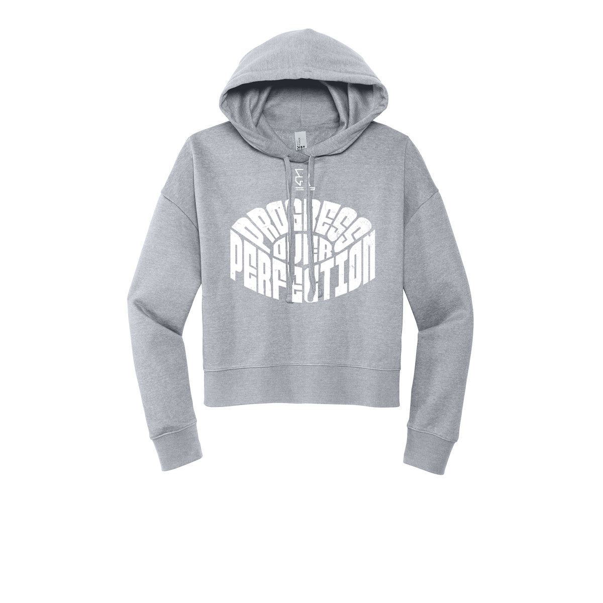 PROGRESS OVER PERFECTION (White) - Womens Fleece Hoodie