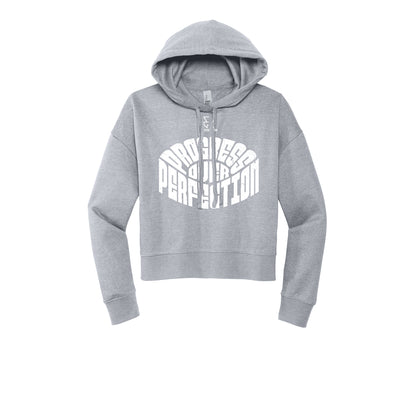PROGRESS OVER PERFECTION (White) - Womens Fleece Hoodie