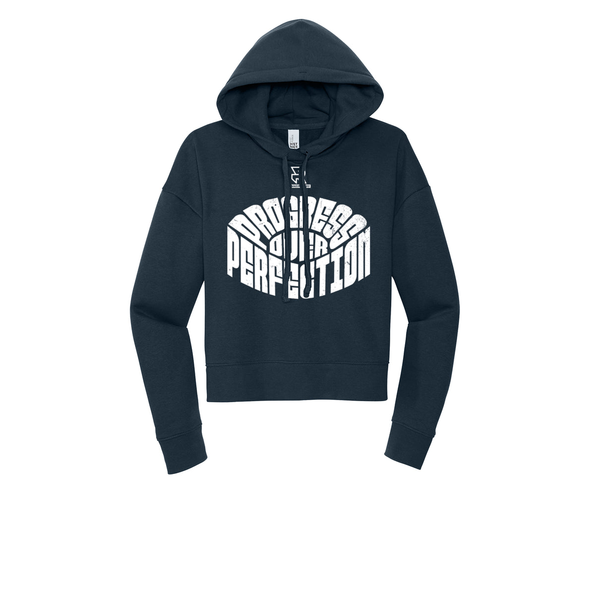 PROGRESS OVER PERFECTION (White) - Womens Fleece Hoodie