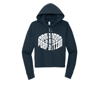 PROGRESS OVER PERFECTION (White) - Womens Fleece Hoodie