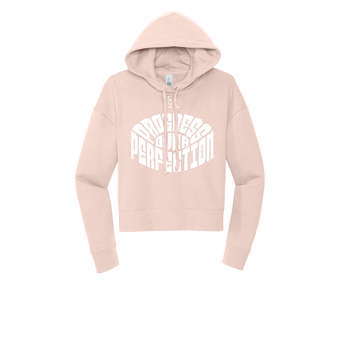 PROGRESS OVER PERFECTION (White) - Womens Fleece Hoodie