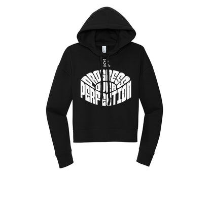 PROGRESS OVER PERFECTION (White) - Womens Fleece Hoodie