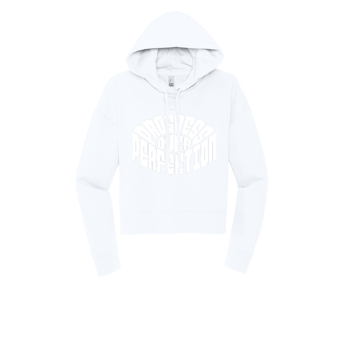 PROGRESS OVER PERFECTION (White) - Womens Fleece Hoodie