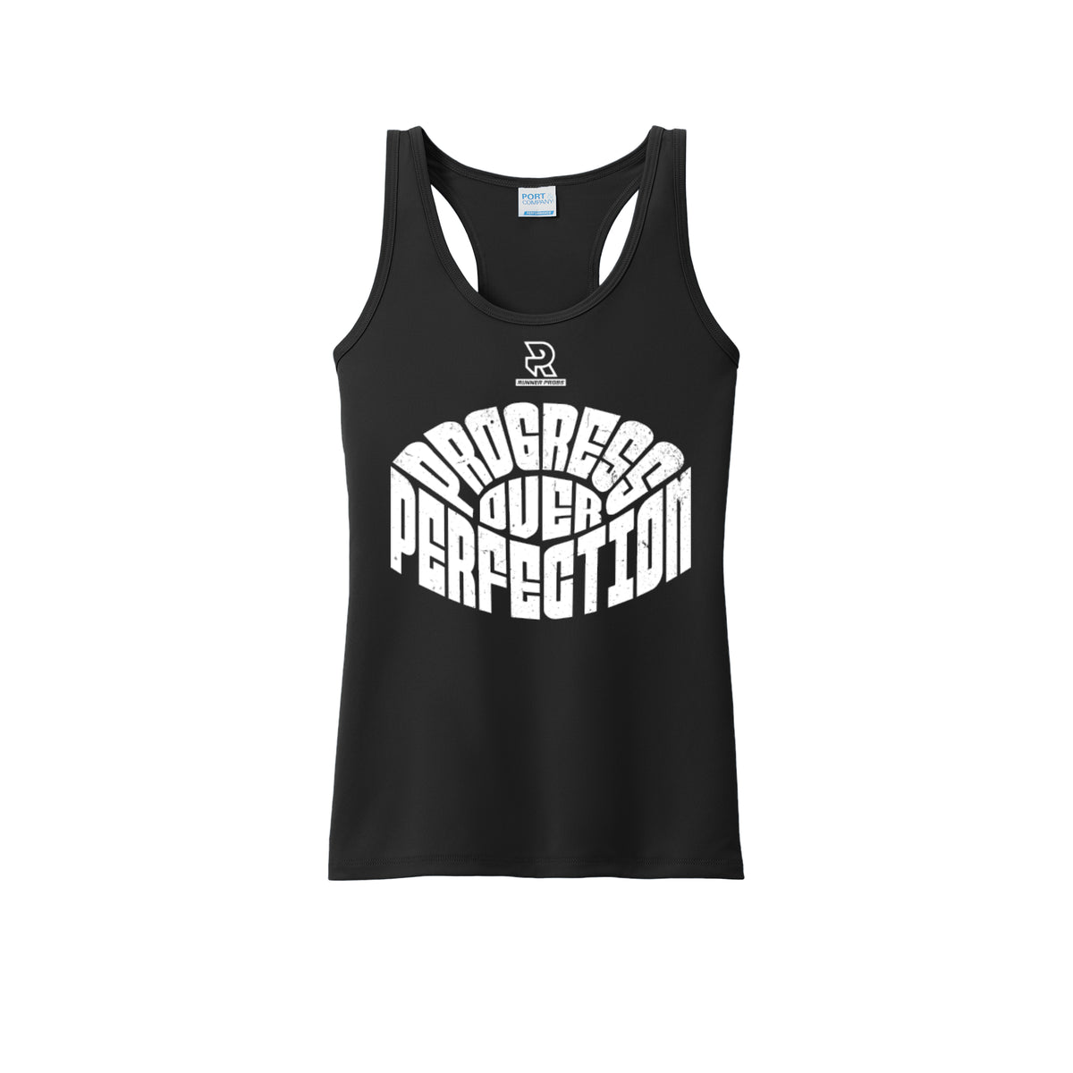 PROGRESS OVER PERFECTION (White) - Womens Performance Tank