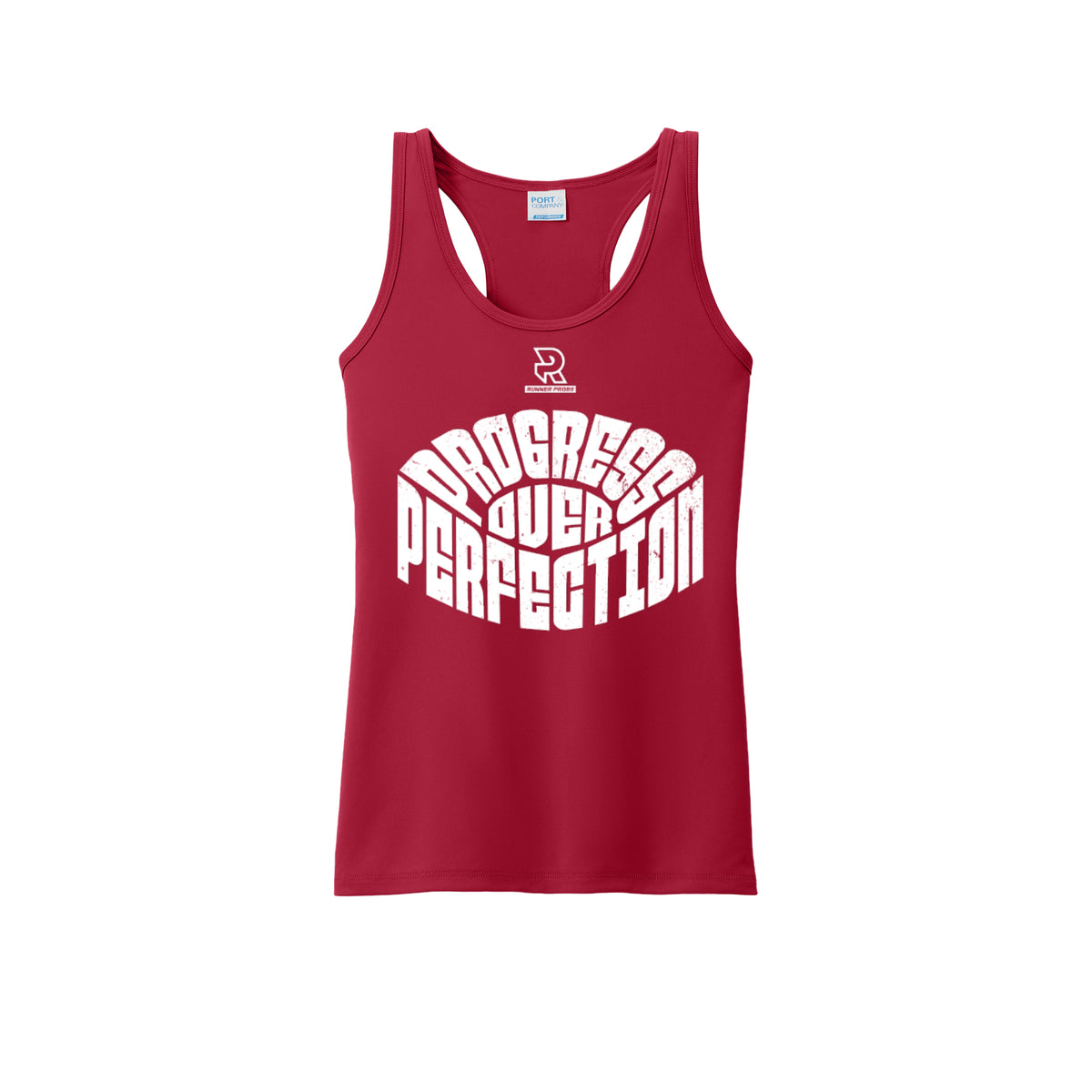 PROGRESS OVER PERFECTION (White) - Womens Performance Tank