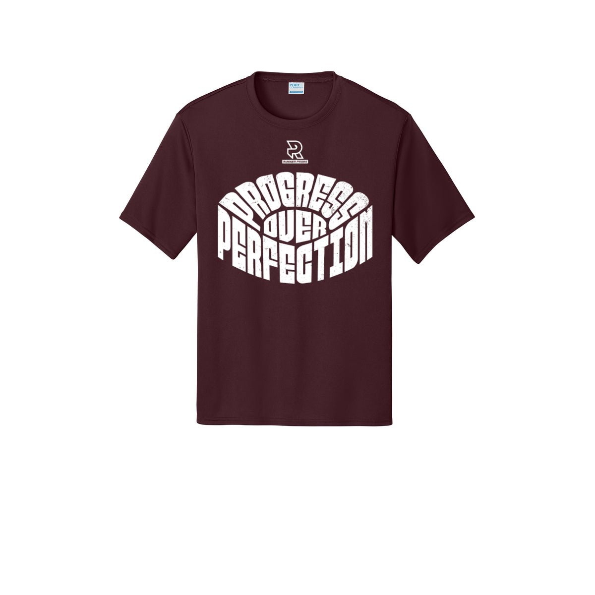 PROGRESS OVER PERFECTION (White) - Short Sleeve Performance Tee