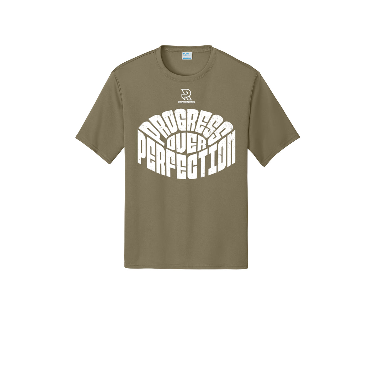 PROGRESS OVER PERFECTION (White) - Short Sleeve Performance Tee