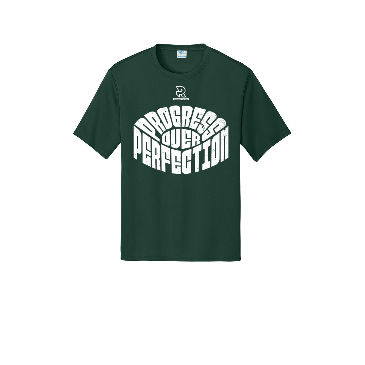 PROGRESS OVER PERFECTION (White) - Short Sleeve Performance Tee